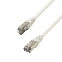 Câble réseau RJ45 Cat. 6 100% cuivre blindé FTP blanc 15.00m