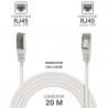 Câble réseau RJ45 Cat. 6 100% cuivre blindé FTP blanc 20.00m