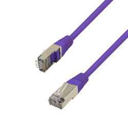 Câble réseau RJ45 Cat. 6 100% cuivre blindé FTP violet 0.50m