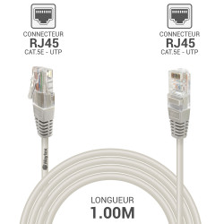 Cable reseau ADSL RJ45 blinde 0.5m Cat.6