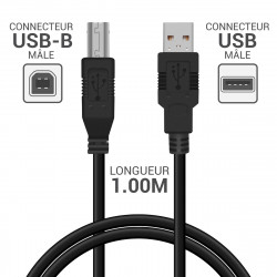 Cordon USB 2.0 vers mini USB 2.0m noir
